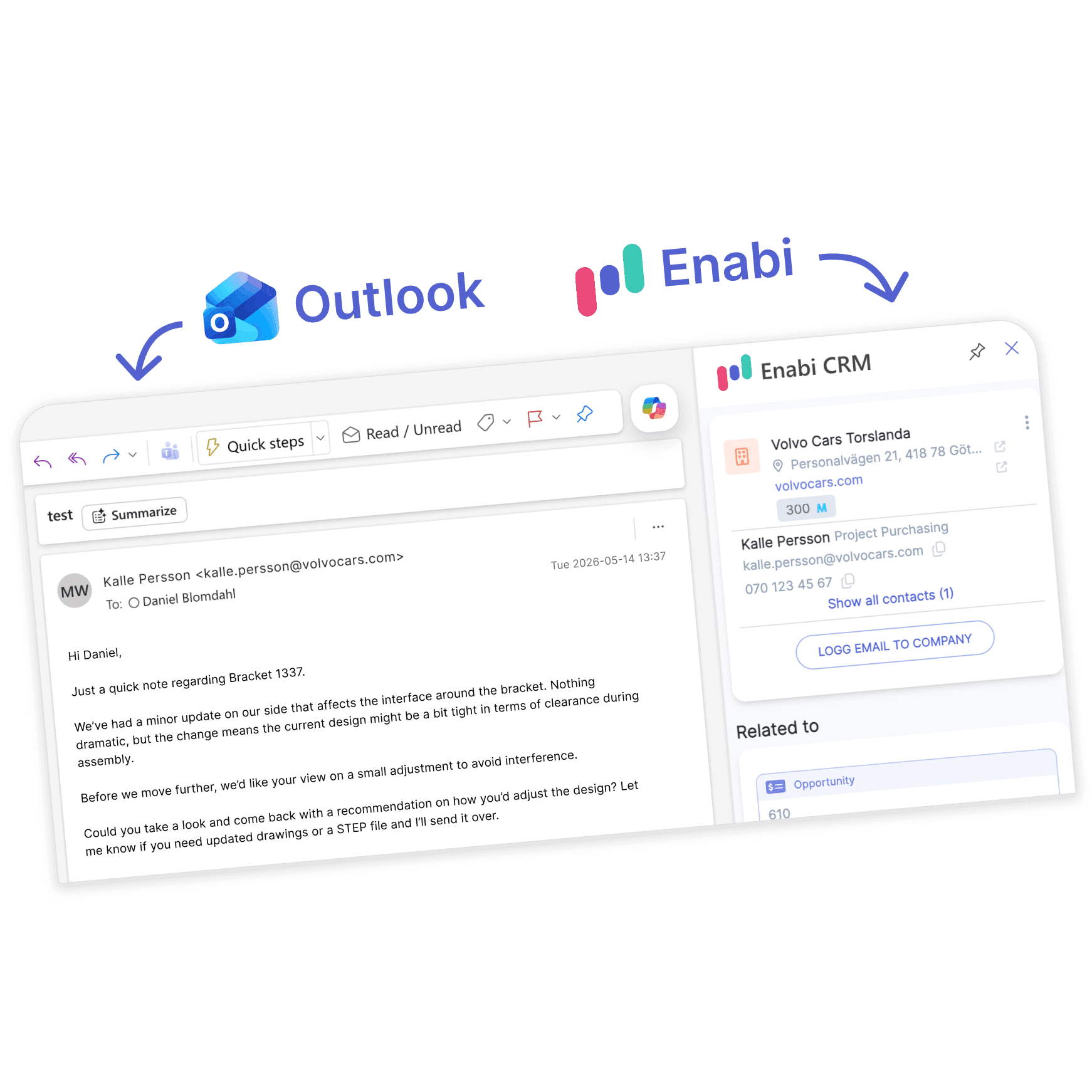 Enabi CRM Outlook Add-in
